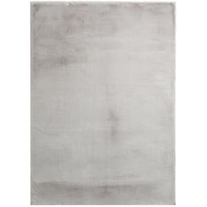 Piper Light Grey 2 ft. x 3 ft. Solid Polyester Scatter Area Rug
