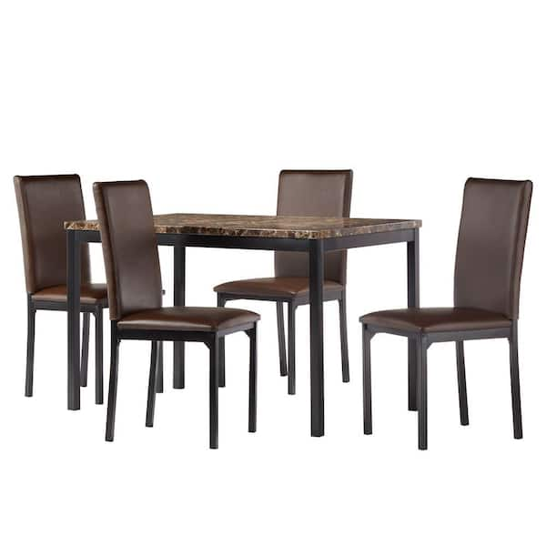 HomeSullivan Bedford 5-Piece Brown Dining Set