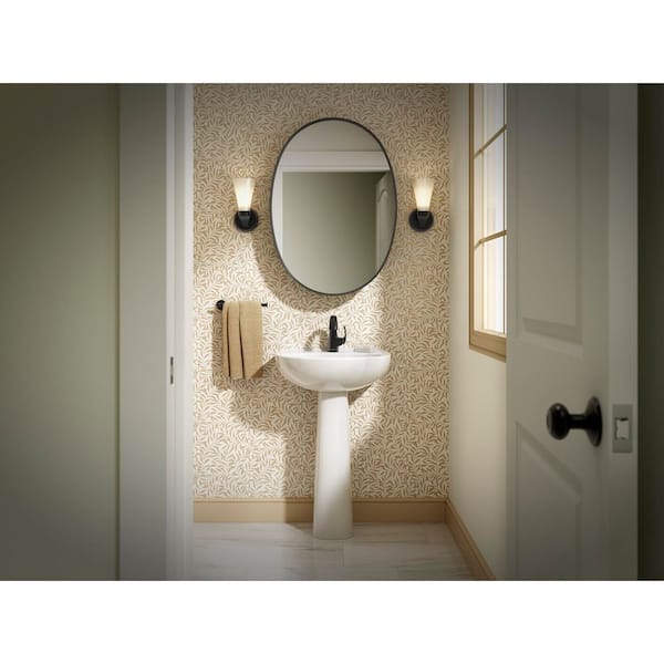 KOHLER Essential 32 in. W x 32 in. H Round Framed Wall Mount Bathroom Vanity Mirror in Matte Black