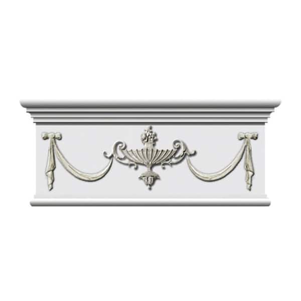 1-3/4 in. x 21 in. x 7-3/4 in. Decorative Polyurethane Door Surround Applique Moulding