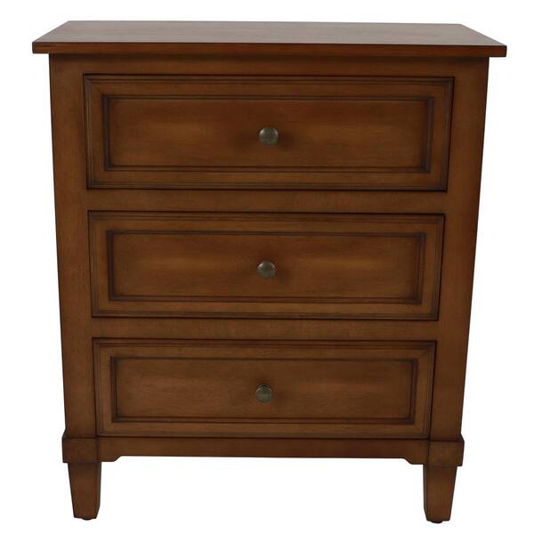 Decor Therapy 3-Drawer Becket Honey Nut Side Table FR11033 - The Home Depot