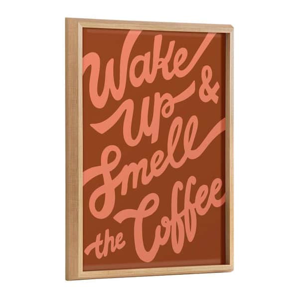 Kate and Laurel Blake "Wake Up and Smell The Coffee" by Maria Filar Framed Glass Art Print 24 in. x 18 in.