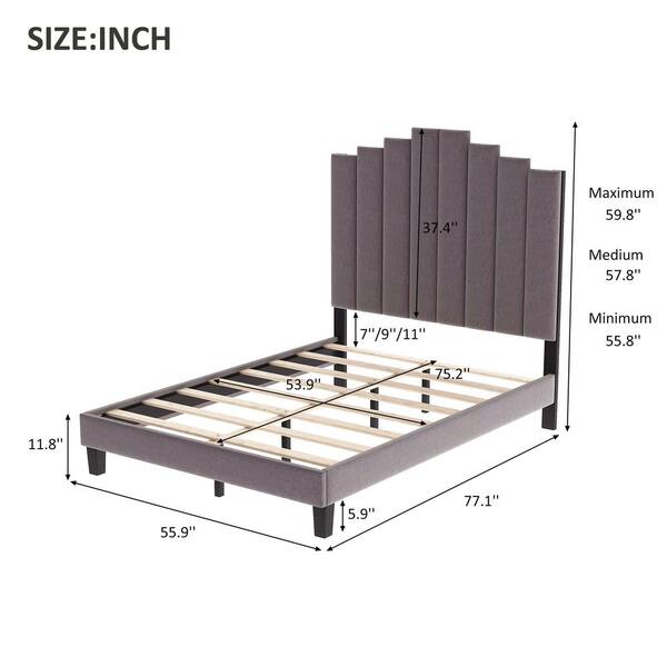 Upholstered Platform Bed, Platform Bed Frame Recessed Legs