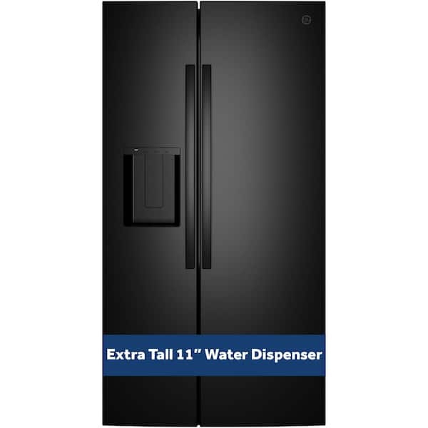 ENERGY STAR 36 in. 27.9 cu. ft. Side-By-Side Refrigerator in BLACK w/ Extra Tall Dispenser and In-Door Icemaker