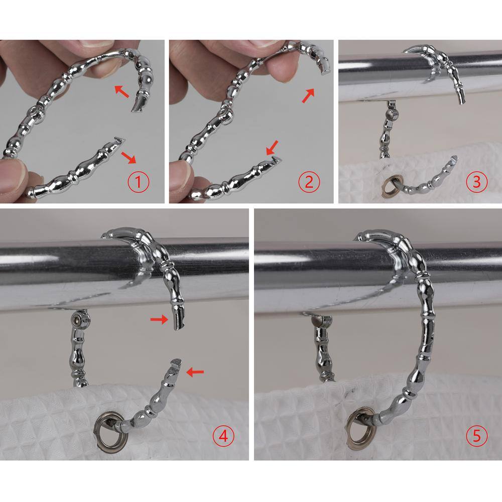 Chrome Zinc Alloy Shower Curtain Rings for Bathroom
