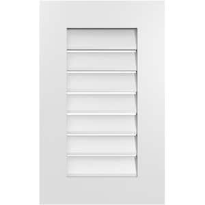 16 in. x 26 in. Rectangular White PVC Paintable Gable Louver Vent Functional
