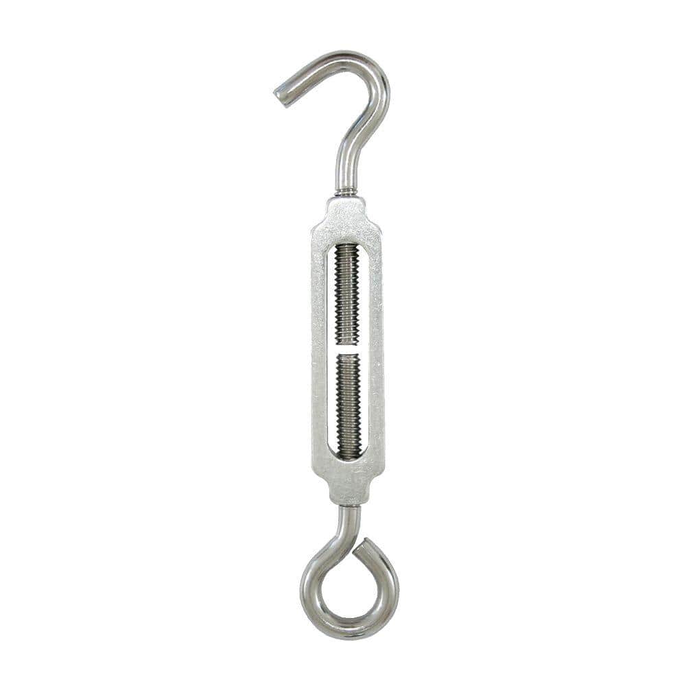 Lehigh 350 lb. 3/8 in. x 8 in. StainlessSteel HookandEye Turnbuckle 7112S The Home Depot