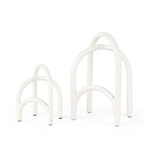 Springe White and Gray Speckled Arch Decorative Object (Set of 2)