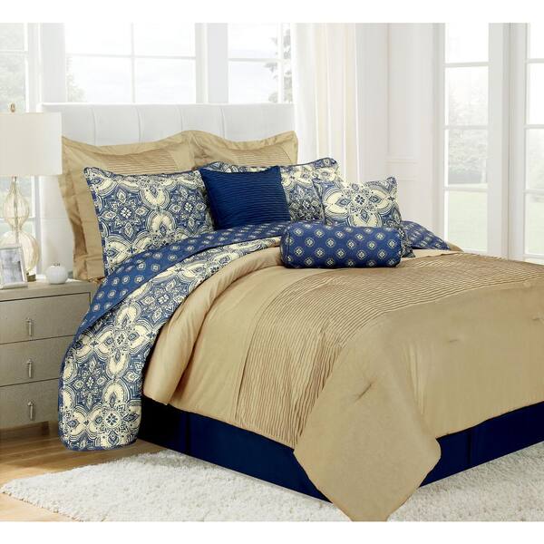 Unbranded Patina Blue King Microfiber 10-Piece Comforter Set