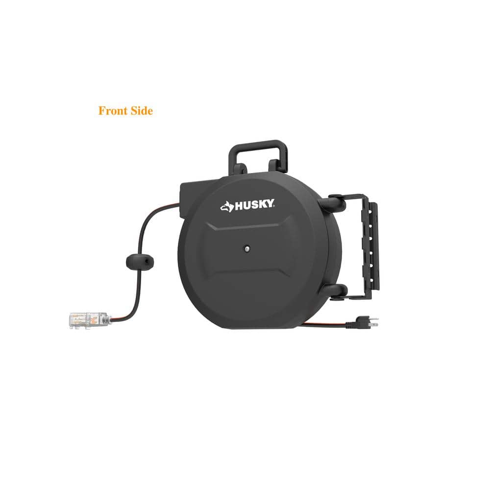 Husky 50 ft. 14/3 Cord Reel with 3 Outlets LTSXP001 The Home Depot