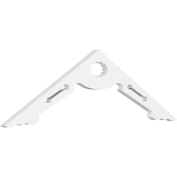 Ekena Millwork 1 in. x 36 in. x 10-1/2 in. (7/12) Pitch Cena Gable Pediment Architectural Grade PVC Moulding