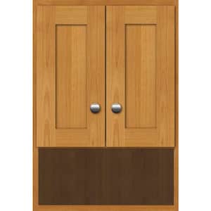 Ultraline 24 in. W x 8.5 in. D x 26 in. H Simplicity Wall Cabinet/Toilet Topper/Over the John in Natural Alder