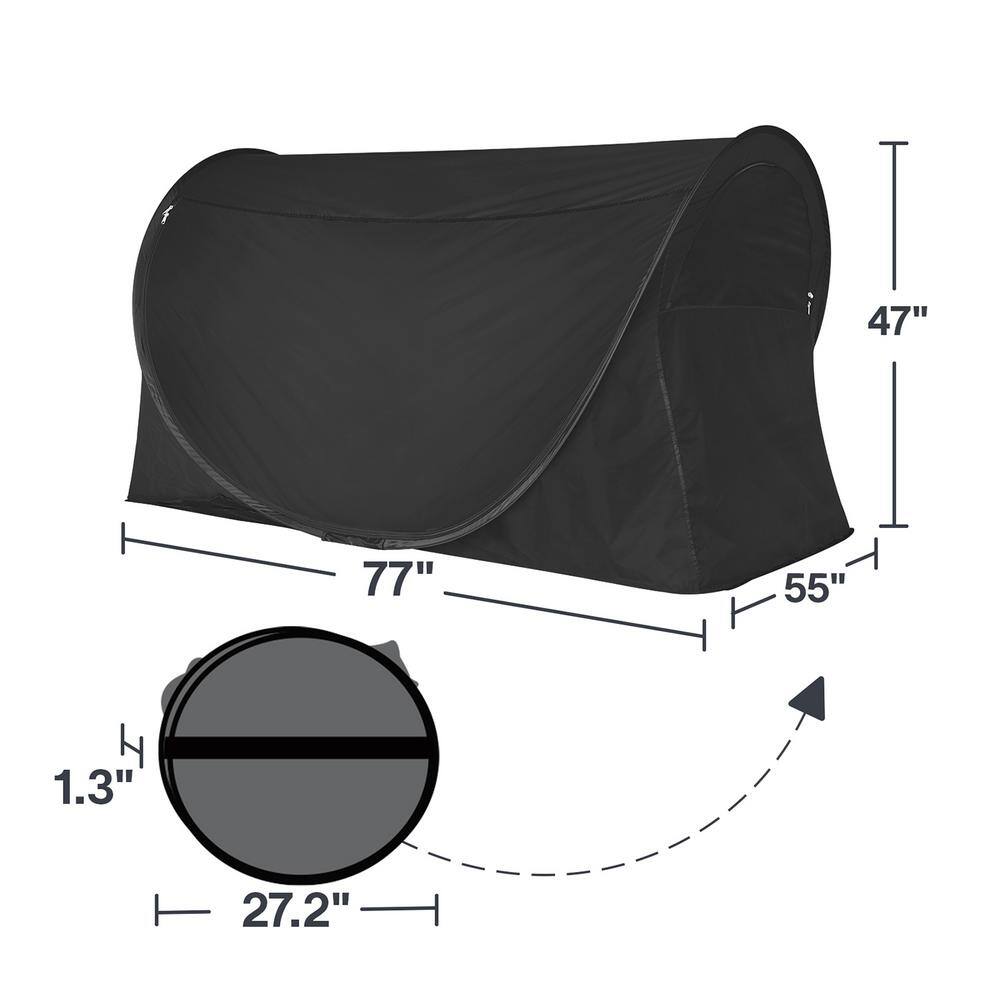 Charcoal Black Full Size Polyester Privacy Bed Tent