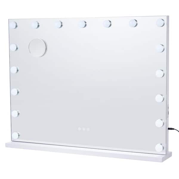 VEVOR Hollywood Vanity Mirror with Lights, White, 24.5 in. W x 5.4 in. L, Modern, Square, Carbon, Vanity Mirror