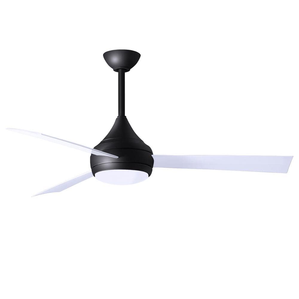 Matthews Fan Company Donaire 52 in. Integrated LED Indoor/Outdoor Black Ceiling Fan with Remote Control Included -  DA-BK-WH
