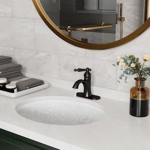 1.2 GPM Single Handle Single Hole Vessel Bathroom Faucet with Deckplate and Pop-Up Drain Kit in Oil Rubbed Bronze