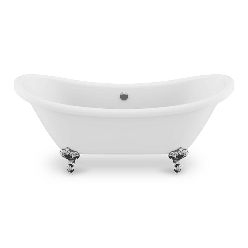 Falco Series 70 in. x 29 in. Soaking Freestanding Bathtub with Center Drain