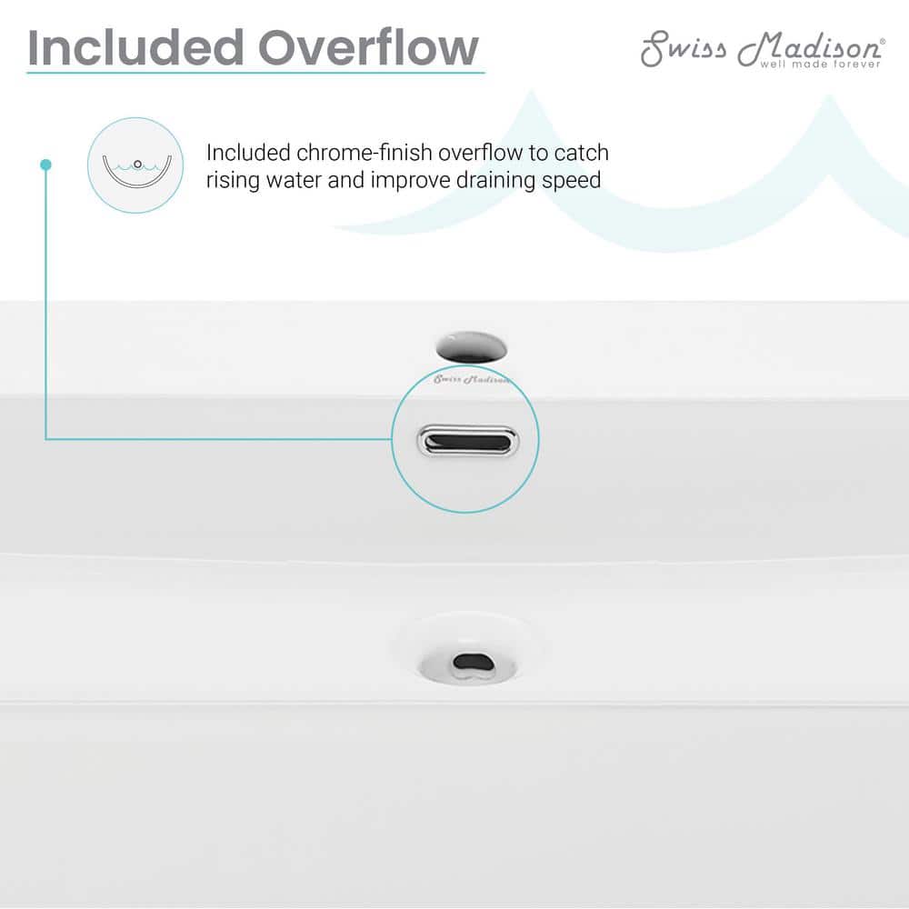 Claire 24" Glossy White Ceramic Wall-Mount Bathroom Sink