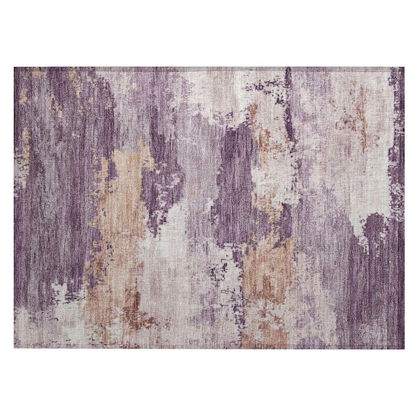 Chantille Machine Washable Indoor/Outdoor Abstract ACN2372 Eggplant 2 ft. x 3 ft. Accent Rug
