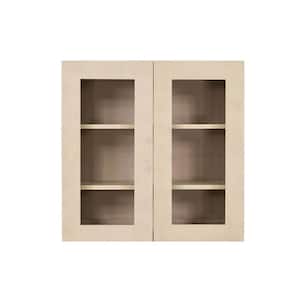 Lancaster Shaker Assembled 24x30x12 in. Wall Mullion Door Cabinet with 2 Doors 2 Shelves in Stone Wash