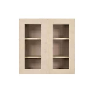 LIFEART CABINETRY Lancaster Shaker Assembled 36x30x12 in. Wall Mullion Door Cabinet with 2 Doors 2 Shelves in Stone Wash