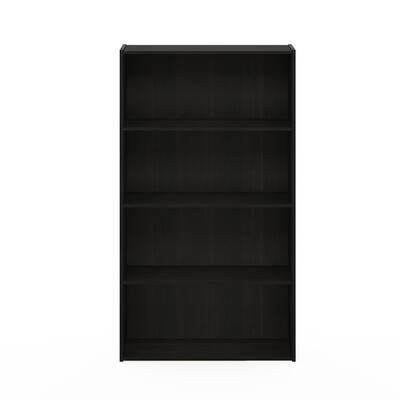 41.7 in. Espresso Wood 4-shelf Standard Bookcase with Storage