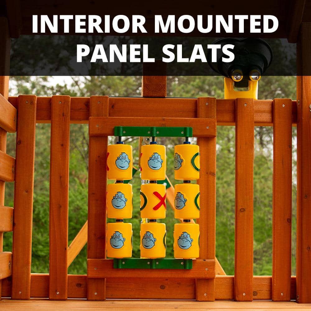 Cedar Wood Swing Set with Tire Swing and Picnic Table