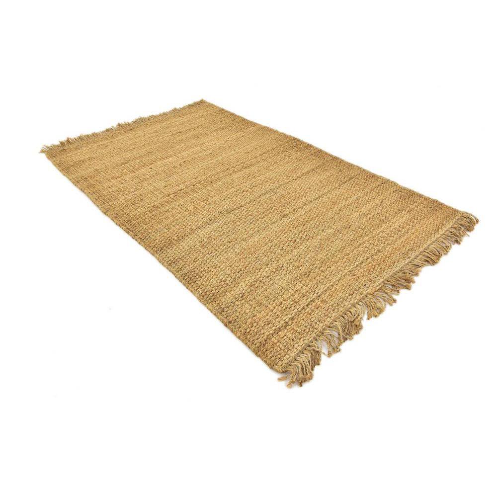 Handwoven Eco-Friendly Tan Jute 5' x 8' Rectangular Area Rug