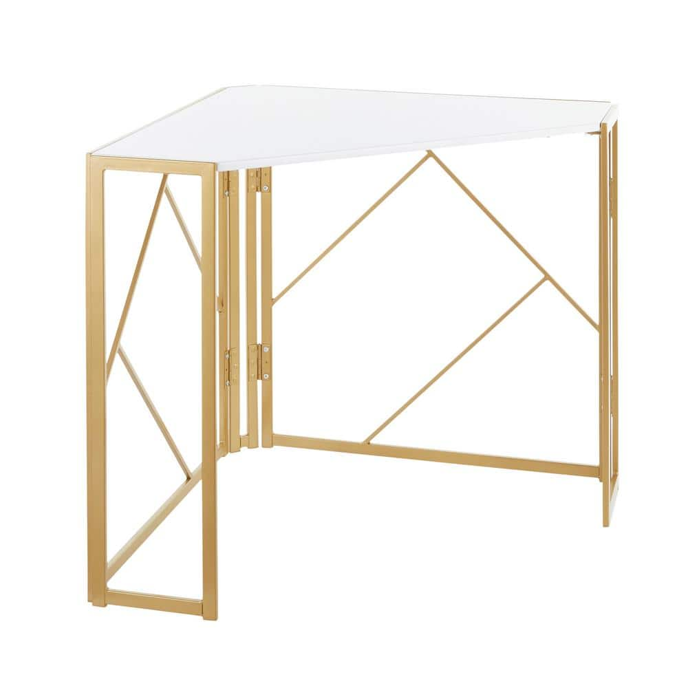 white gold corner desk