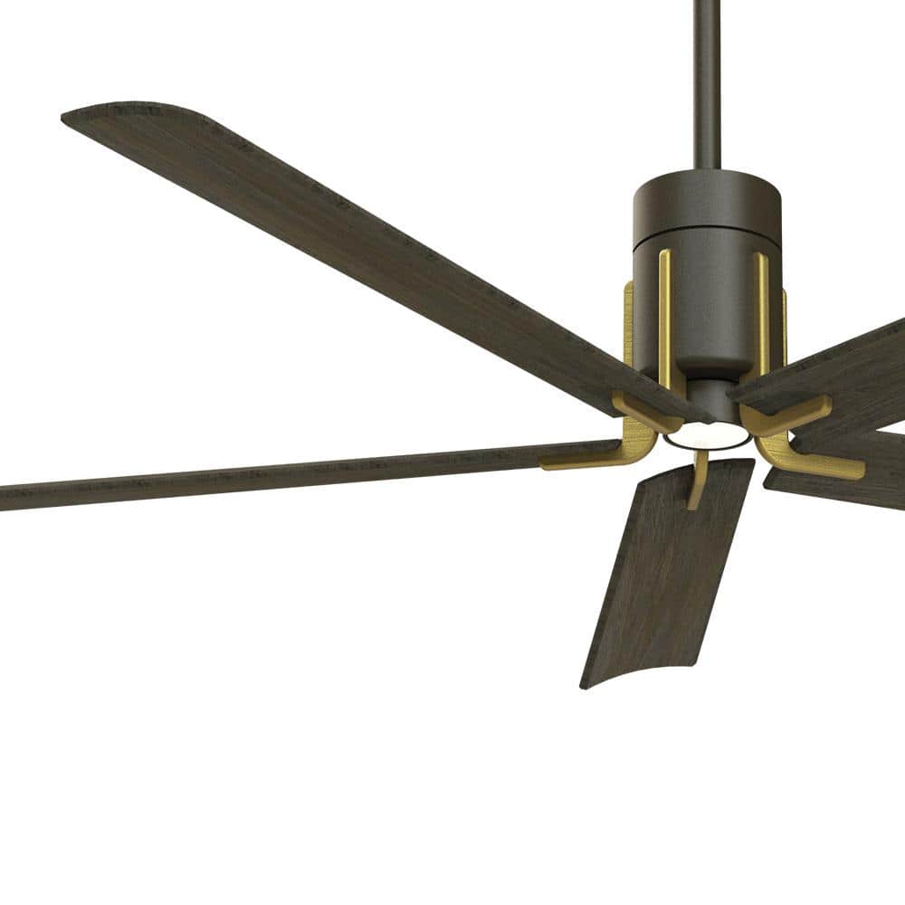 60" Urban Walnut Blades LED Ceiling Fan with Etched White Glass