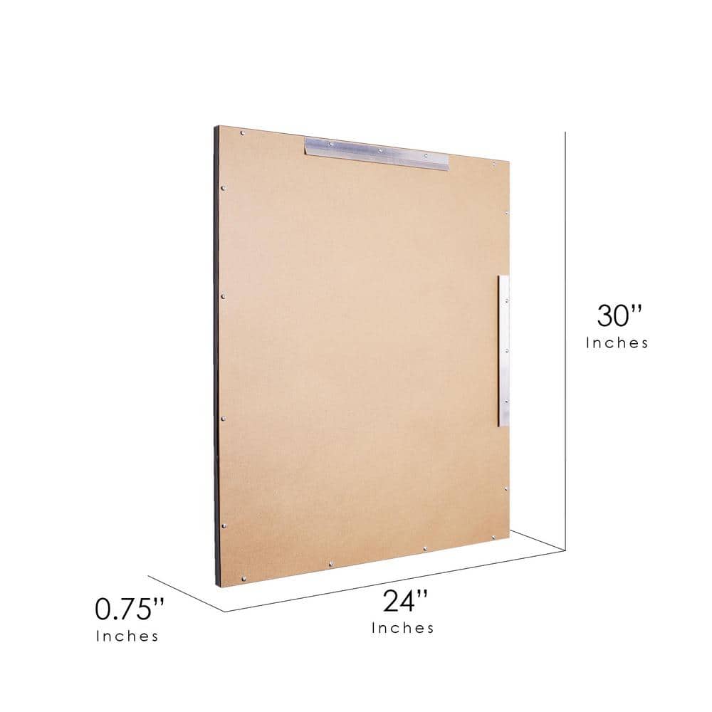 Black Metal Framed Rectangular Vanity Mirror, 24" x 30"
