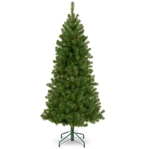 7 ft. Canadian Fir Grande Hinged Tree in Metal Stand