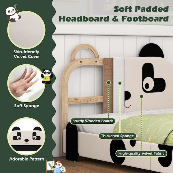 PC 4 Childrenページ Costway Twin Size Kids Bed Toddler Upholstered Low Profile