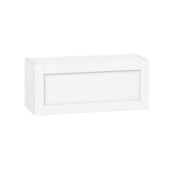 Milton 36 in. W x 14 in. D x 15 in. H Assembled Shaker Wall Bridge Kitchen Cabinet in Bright White with Lift Up Door