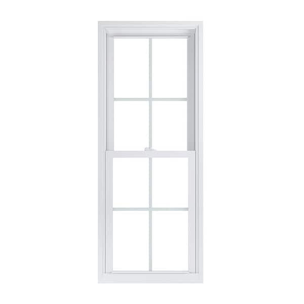American Craftsman 23.25 in. x 57.75 in. 70 Pro Series Low-E Argon PS Glass Double Hung White Vinyl Repl Window with Grids, Screen Incl