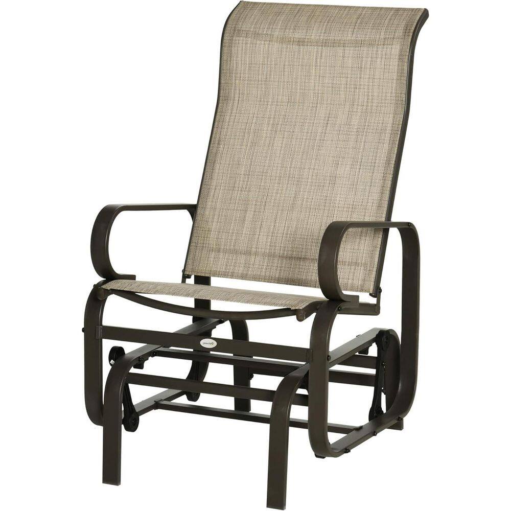 23.5 in. Tan Metal Outdoor Glider Z09RPCJGHV - The Home Depot