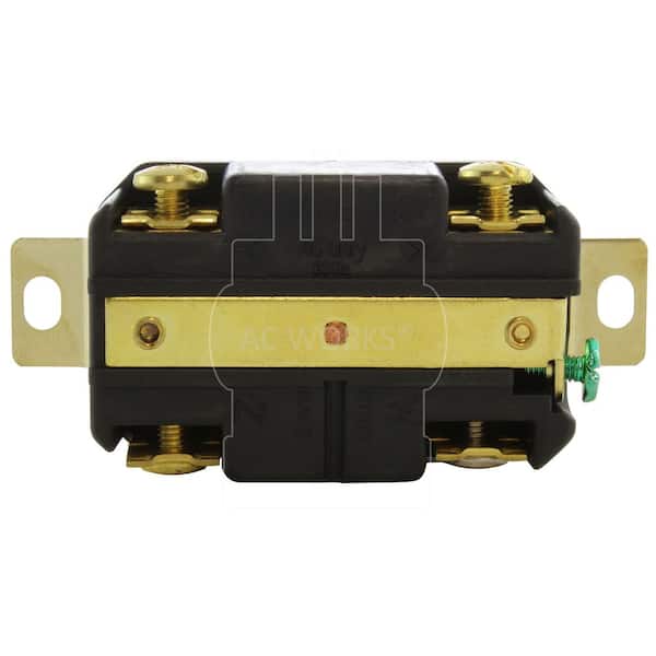 AC WORKS 30A 277/480V NEMA L22-30R Flush Mount Locking Industrial