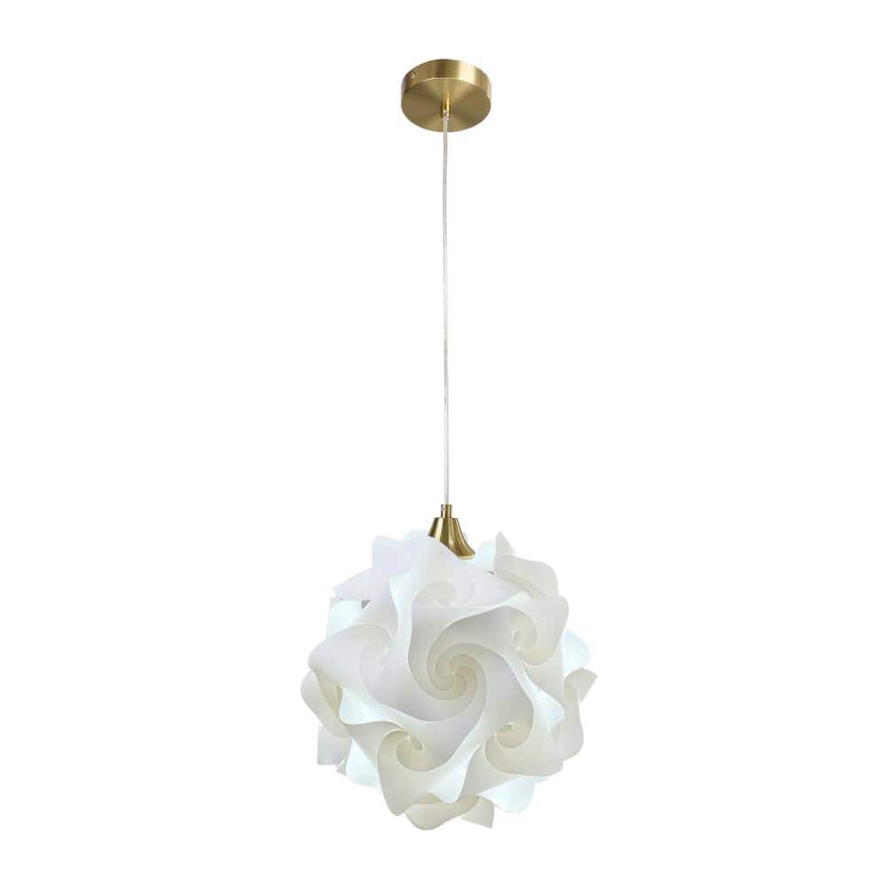 Hado 1-Light White Globe Shaded Pendant Light