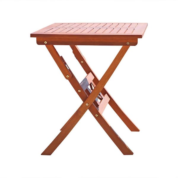 Sudzendf Brown Wood Portable Folding Indoor Outdoor Side Table, Coffee Table, End Table