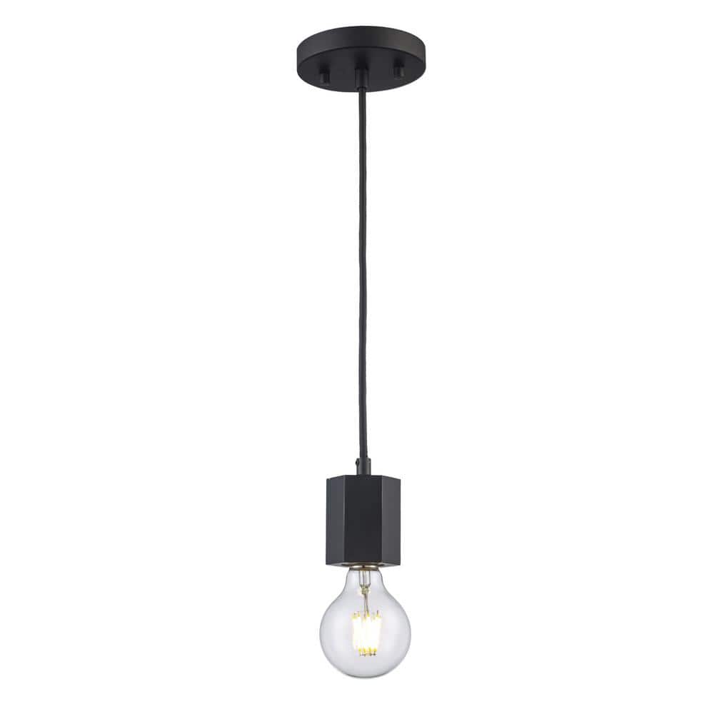 Placerville 1-Light Black Mini Pendant Light Fixture with Geometric Socket price history on PriceWatchPro