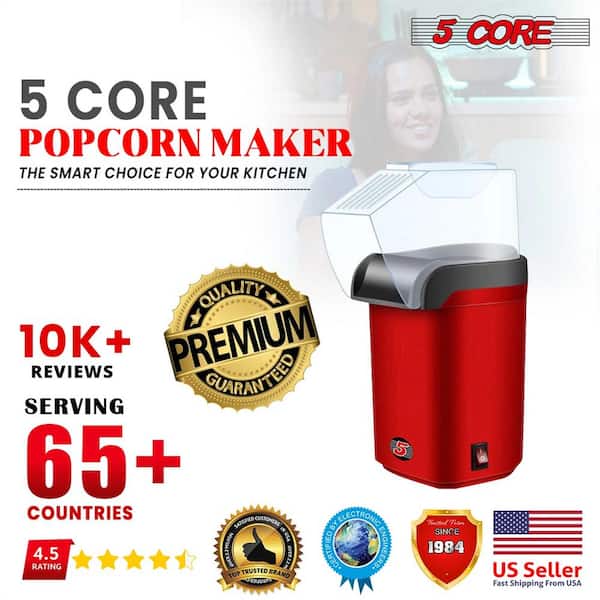 Popcorn Machine Hot Air Electric Popper Kernel Corn Maker BPA Free No Oil 5 Core Pop P