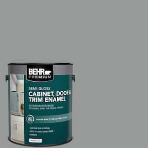 1 gal. #MS-82 Cobblestone Grey Semi-Gloss Enamel Interior/Exterior Cabinet, Door & Trim Paint