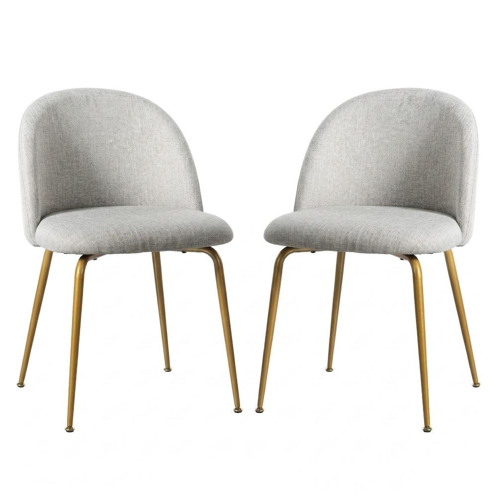 Modern Gray Upholstered Dining Chairs with Gold Metal Legs (Set of 4) price history on PriceWatchPro