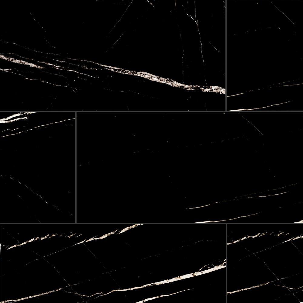 Tavish Nero 4 in. x 4 in. Polished Porcelain Floor and Wall Tile Sample price history on PriceWatchPro
