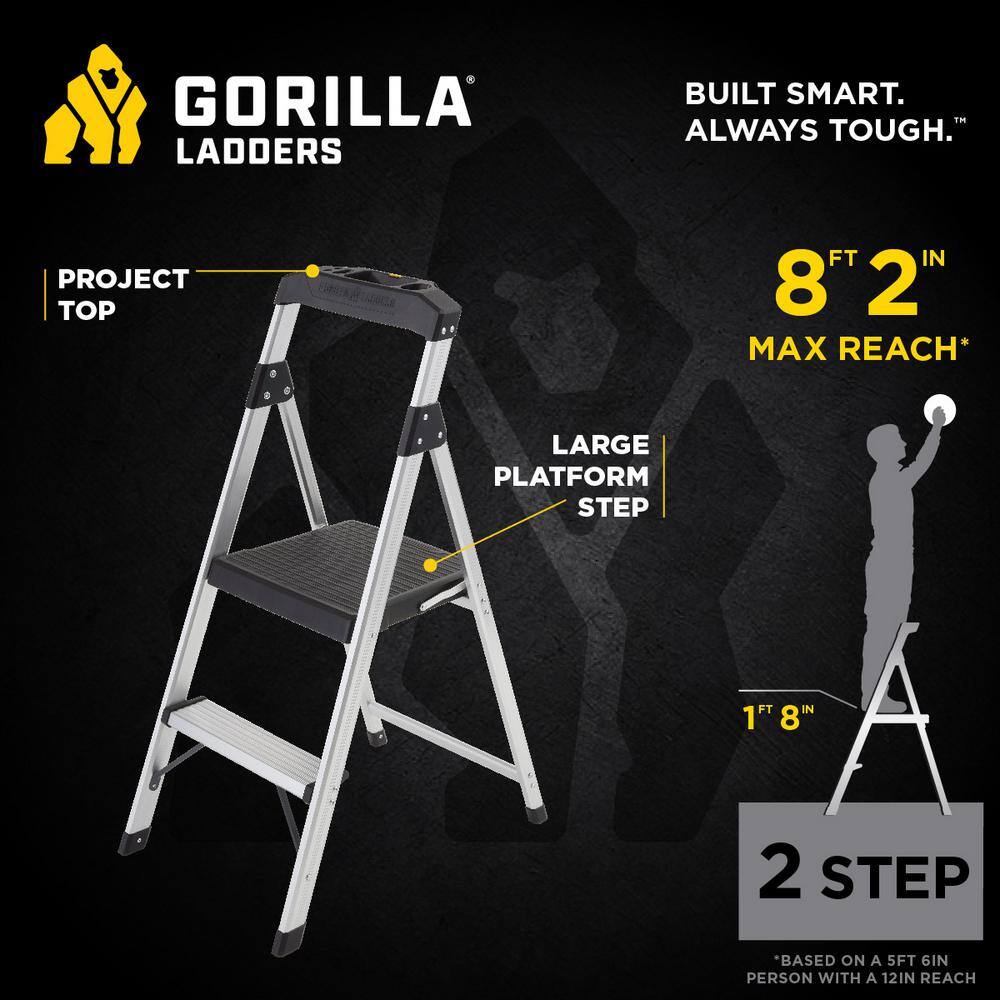 2-Step Aluminum Step Stool Ladder - rated 4.8294 stars from 3605 reviews