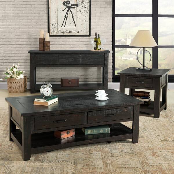 Martin Svensson Home Rustic Collection Antique Black End Table 890132 The Depot Martin Svensson Home Rustic Collection, Antique Black End Tables