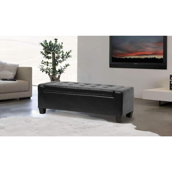 Baxton Studio Manchester Black Ottoman Baxton Studio Manchester Black Ottoman