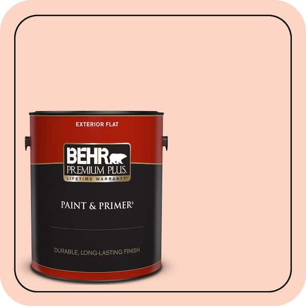 BEHR PREMIUM PLUS 1 gal. #210A-2 Coral Dune Flat Exterior Paint & Primer