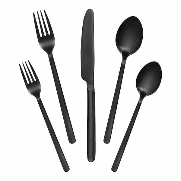 20-piece Silverware Stainless Steel Flatware Set for 4 people,Black Cutlery Set 