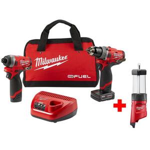 M12 FUEL 12-Volt Lithium-Ion Brushless Cordless Hammer Drill and Impact Driver Combo Kit (2-Tool) with Free M12 Lantern